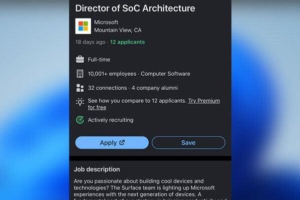 Microsoft is currently looking for a Director of SoC Architecture - Microsoft is reportedly working on a chip for its Surface devices