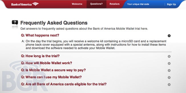 Bank of America using NFC enabled BlackBerry devices for Mobile Wallet trial program