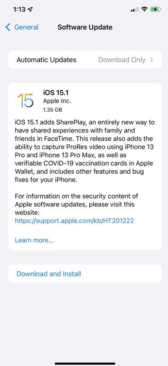Apple has released iOS 15.1 - Apple releases iOS 15.1 with hot new features