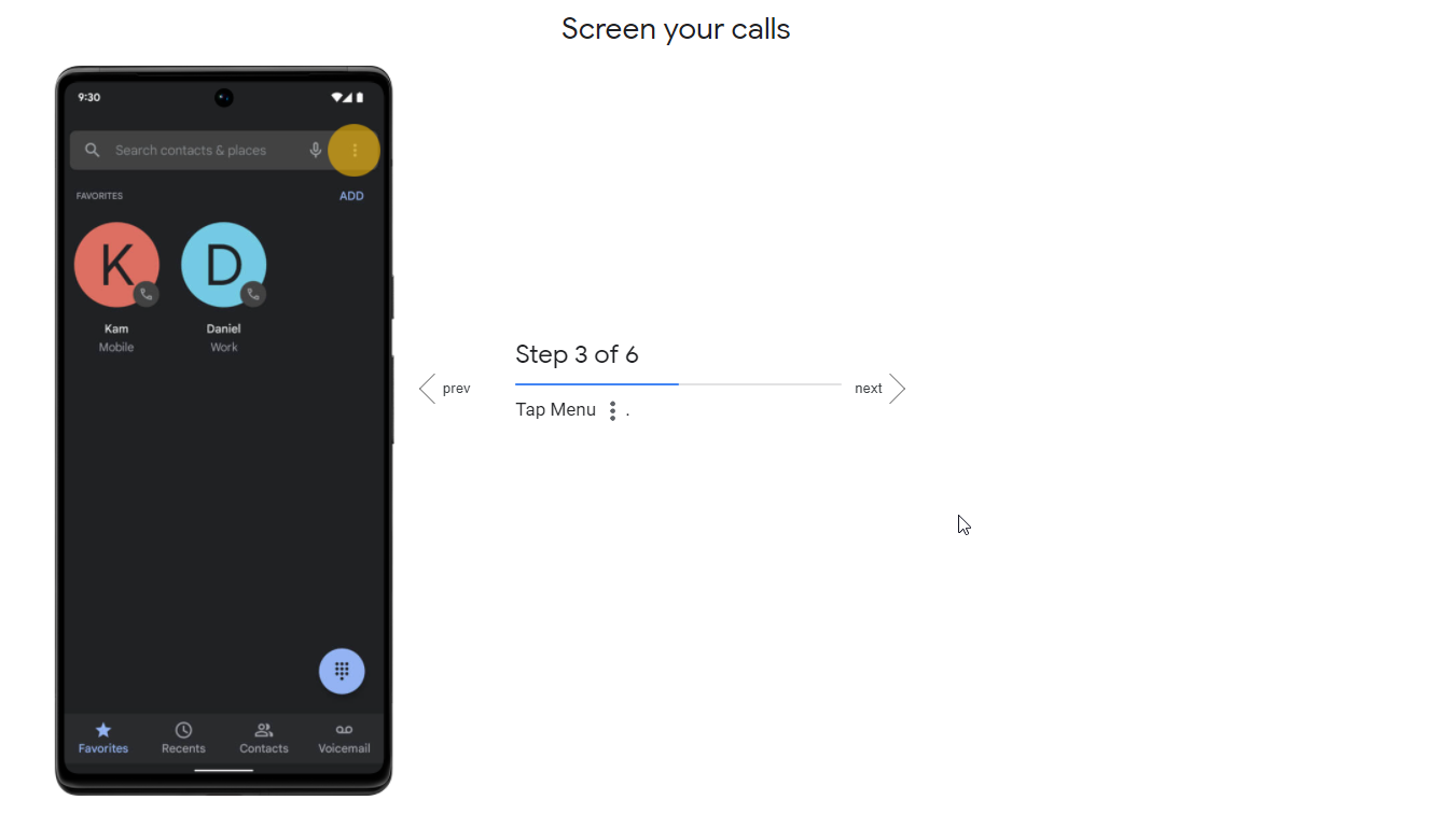 Google Call Screen. Google call