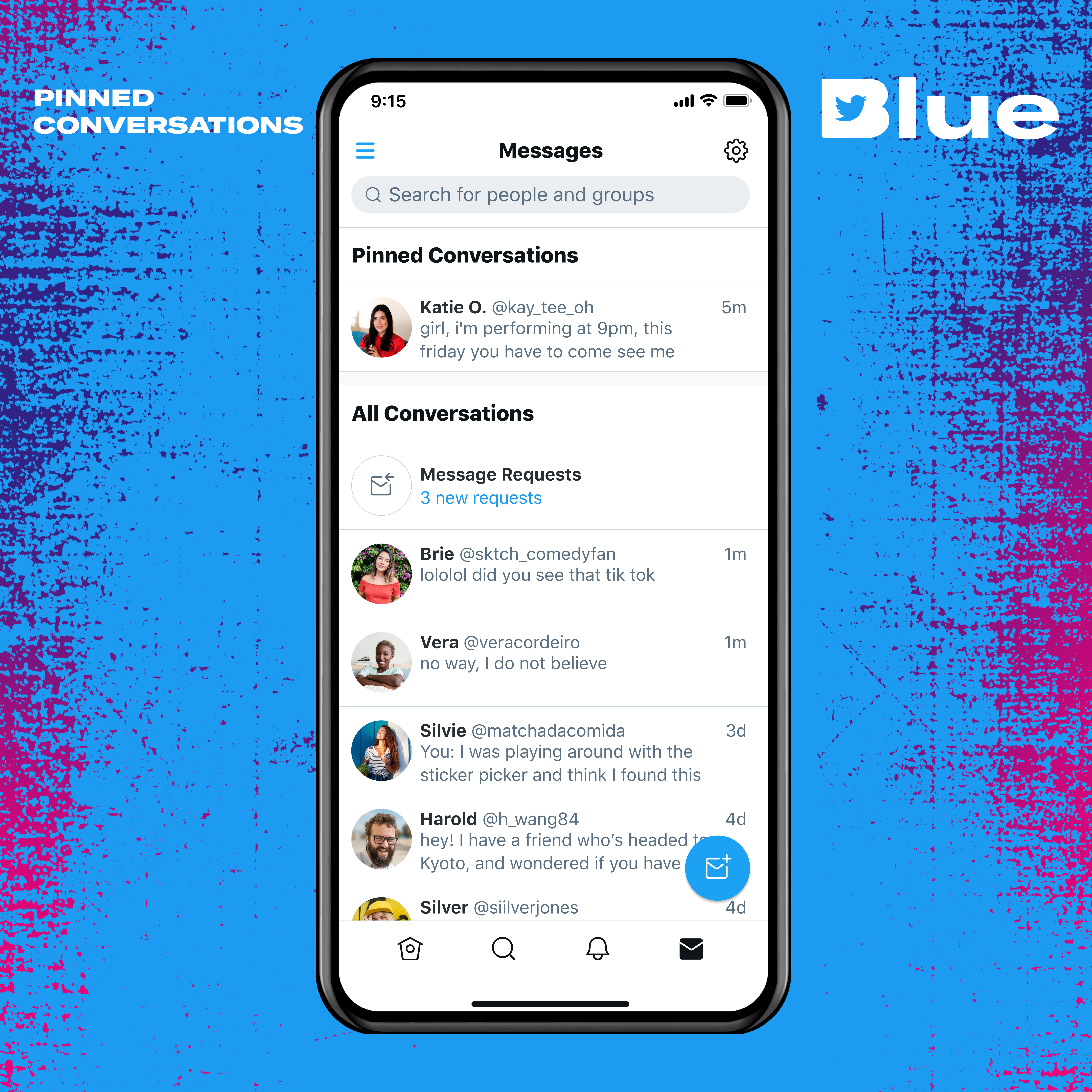 Twitter Blue subs can now test Pinned Conversations in DMs - Twitter Blue launches in the US and New Zealand: enjoy "Undo Tweet" and ad-free articles