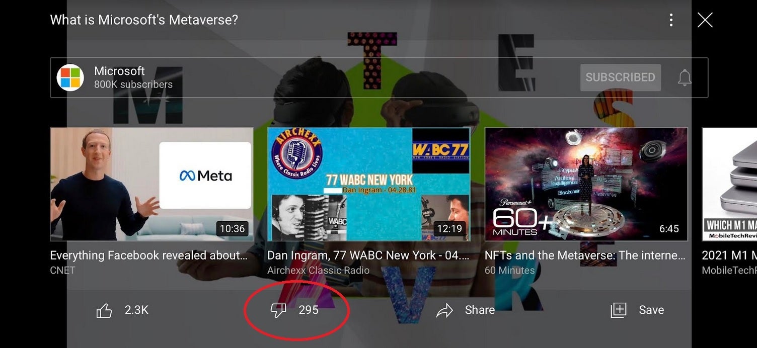As of this evening, the dislike count still appeared on the iOS version of YouTube - To protect its creators, YouTube is hiding the "dislike count" on all videos