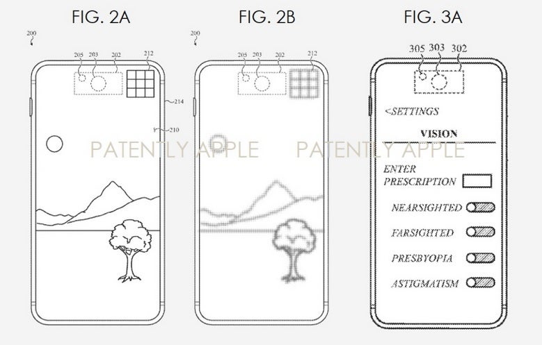 Illustration from the patent shows how a user can enter his information instead of using Face ID to identify the corrective eyewear needed - Patent filing shows that Apple is working on a display that adjusts to correct user's vision