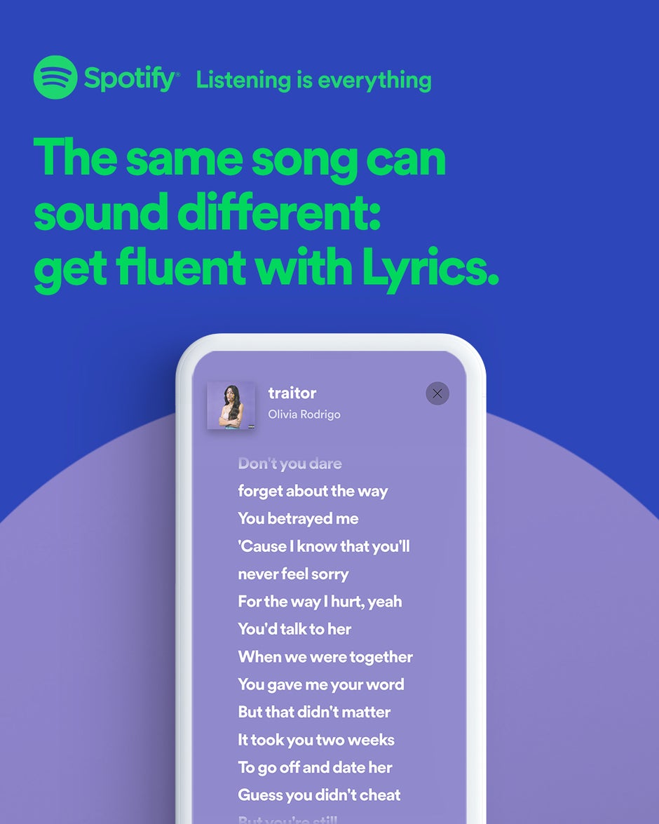 Spotify lyrics. Lyrics in Spotify. Text Lyrics Spotify.