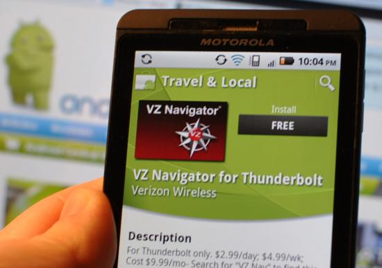 The VZ Navigator app is now available in the Android Market for the HTC Thunderbolt-only the phone is not yet available - VZ Navigator for HTC Thunderbolt hits Android Market-without the phone