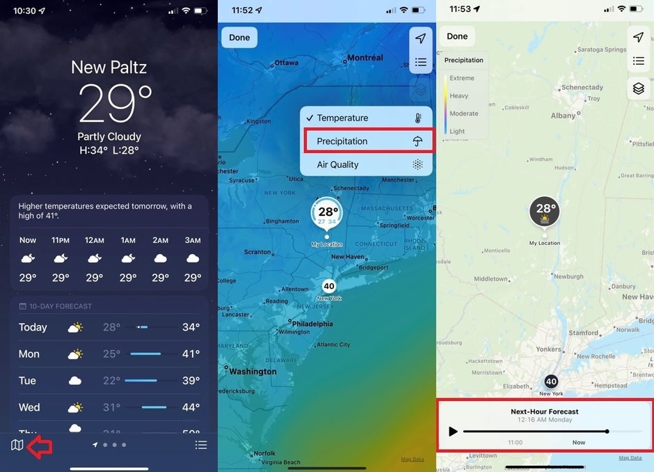 Hidden rain map found in the iOS Weather app - How to find the rainfall map hidden inside the iOS 15 Weather app