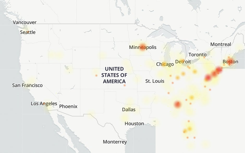 A interrupção ocorreu ao longo da costa leste e alguns estados do meio-oeste - alguns usuários do T-Mobile não conseguiram ligar para seus amigos e entes queridos ontem