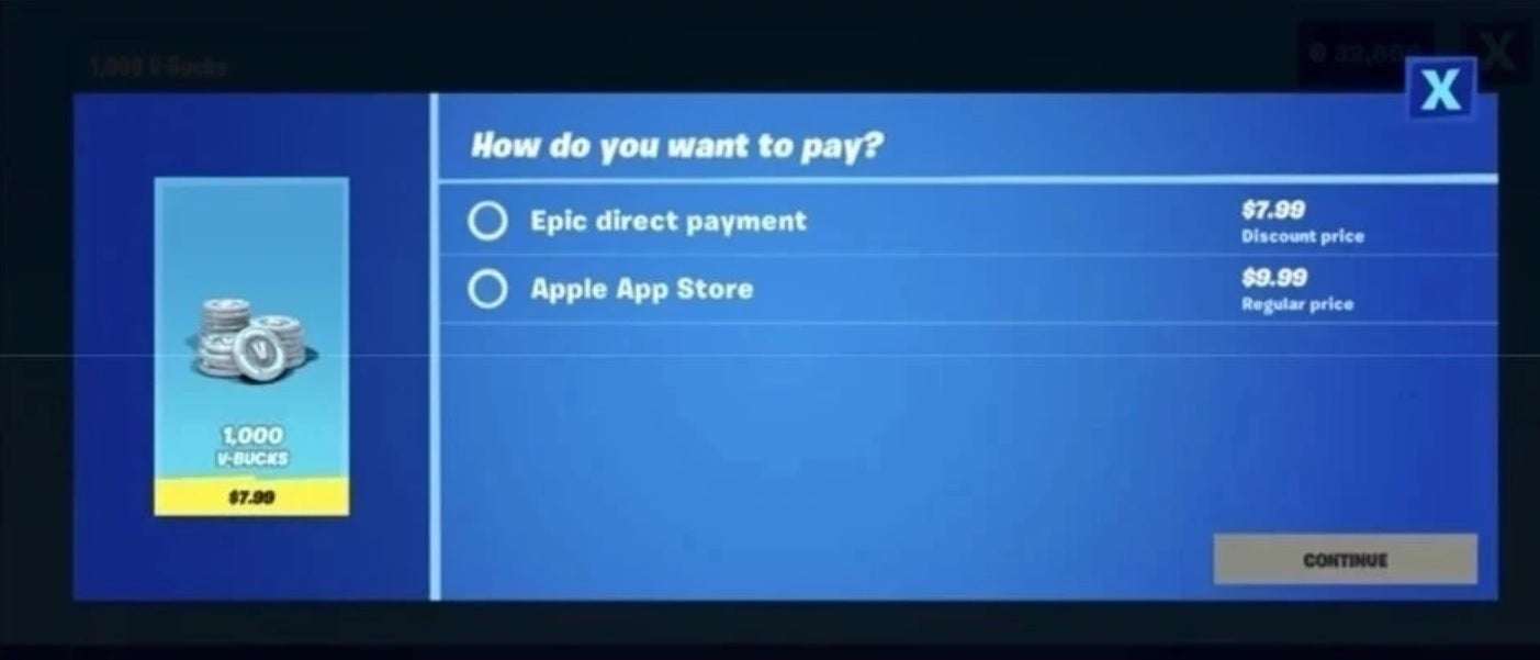 Epic tried to inform Fortnite players about its own in-app payment system - Apple tries Hail Mary appeal to prevent major App Store changes