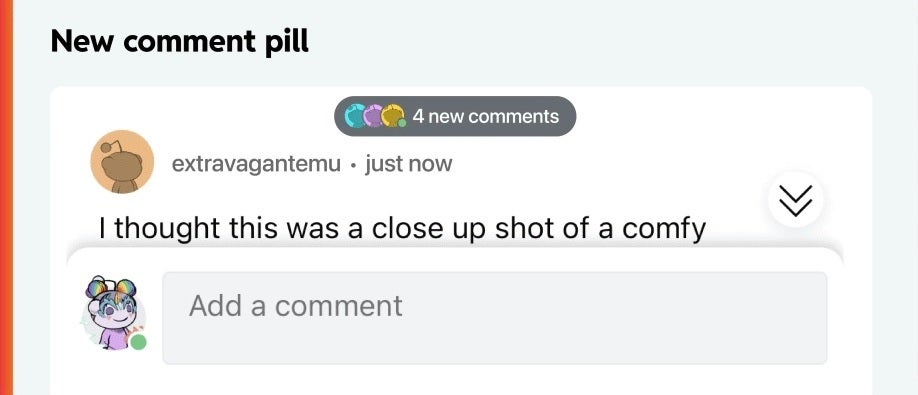 In real-time, you'll see when new comments related to a particular post are being submiited - Update to Reddit adds new real-time features