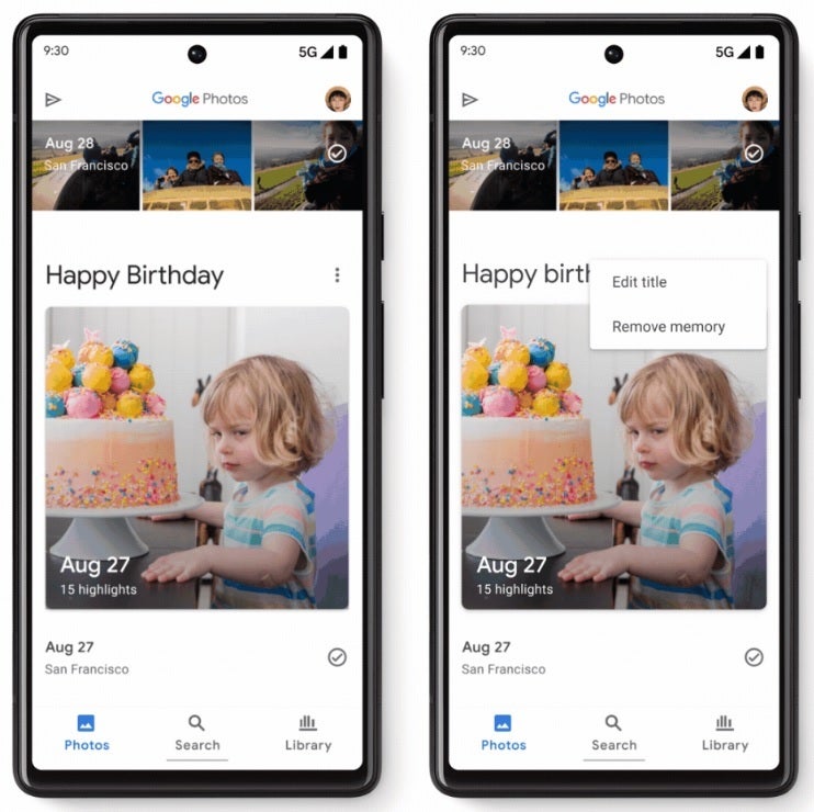Rename your Memories or delete them from the Google Photos app - New features, widgets for Google Photos Memories