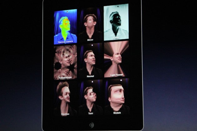 PhotoBooth camera software. Image courtesy of PCMag - Apple&#039;s iOS 4.3 brings improved AirPlay, iTunes Home Sharing, and a number of other goodies