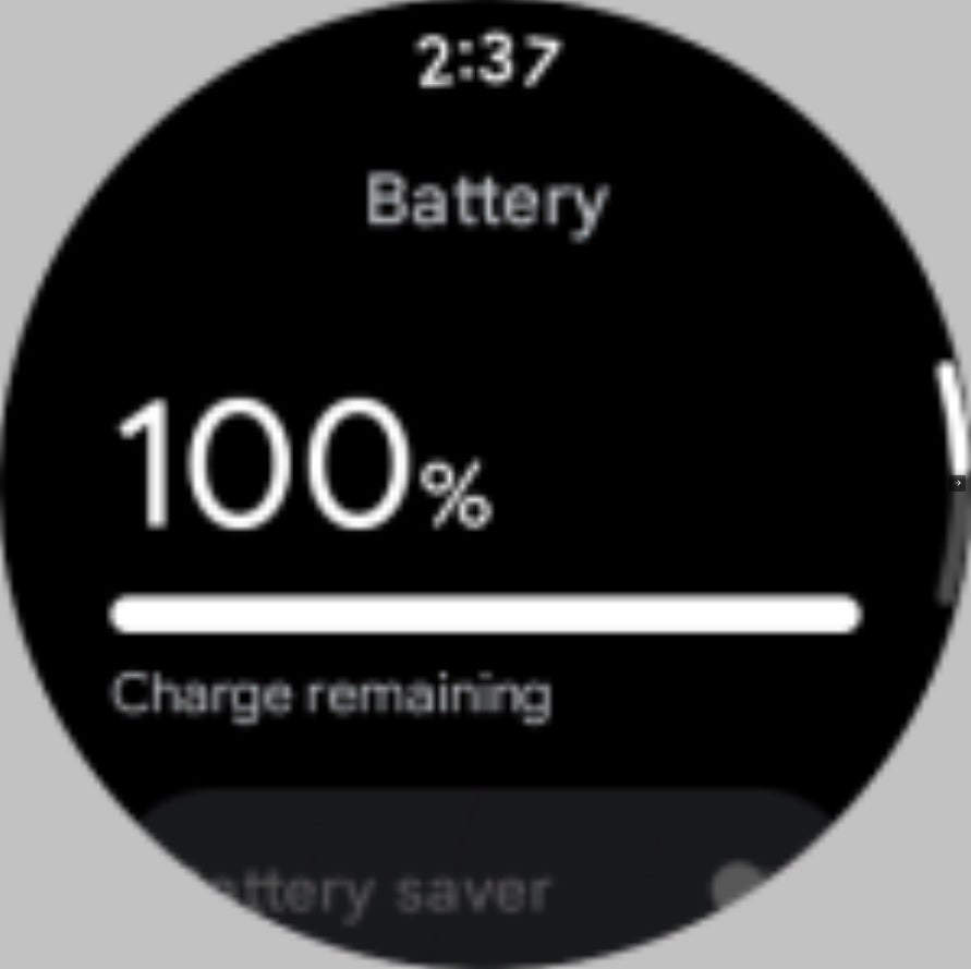 The Android 12 inspired battery screen - Images of stock Wear OS 3 surface after release of developer preview