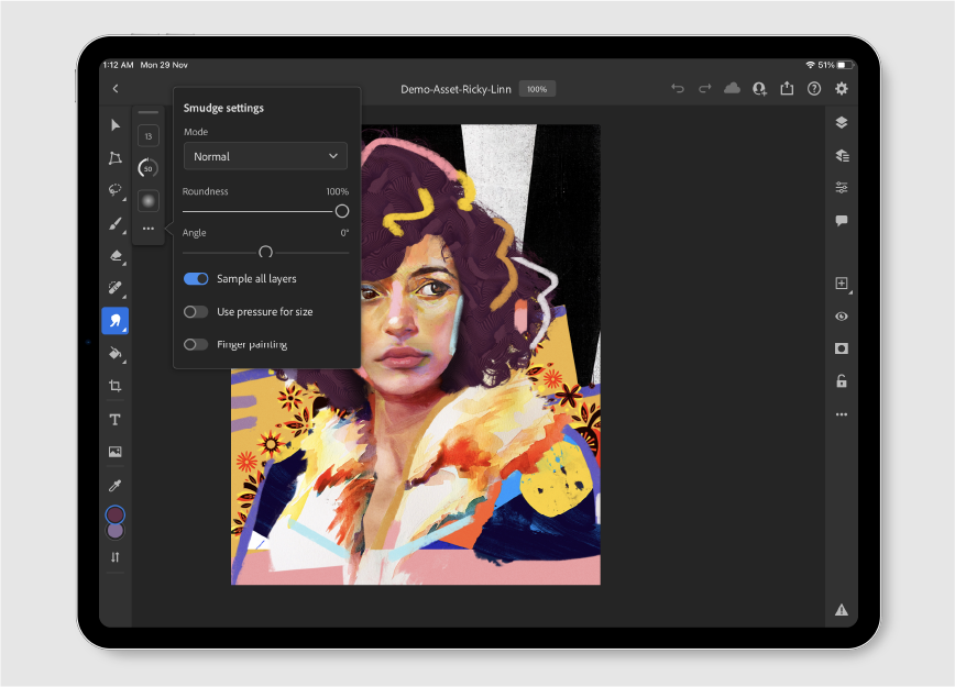 where to find smudge tool in adobe photoshop 8.0