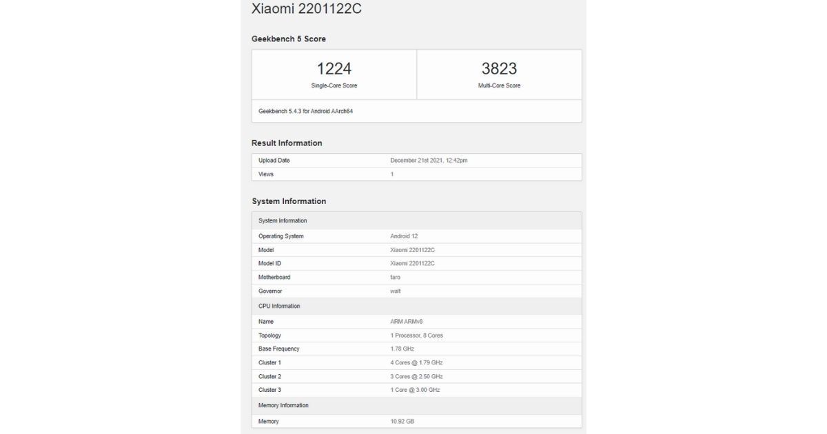 Xiaomi 12 Pro with Snapdragon 8 Gen 1 appears on Geekbench