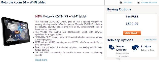 Motorola XOOM available for pre-order in the UK