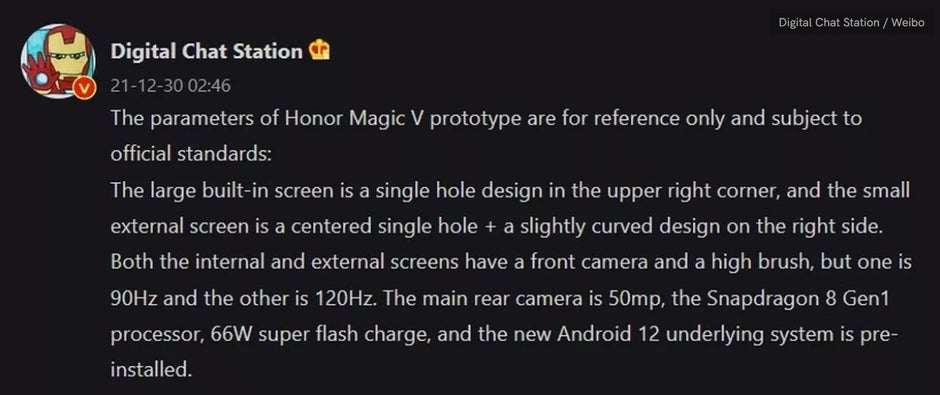 La estación de chat digital publica las especificaciones filtradas de la carpeta Honor Magic V: los últimos rumores específicos sobre el Honor Magic V 5G plegable;  Sale a la venta la edición de coleccionista del Huawei Mate X2