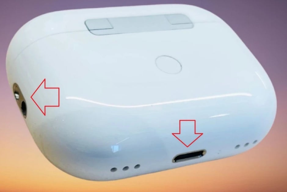 Photo allegedly shows the charging case for the AirPods Pro 3 with speakers on the bottom and a strap holder on the side - Top analyst Kuo leaks more information about the AirPods Pro 2 and its charging case