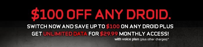 Verizon announces promotion cutting all Droid prices by up to $100 for new customers only