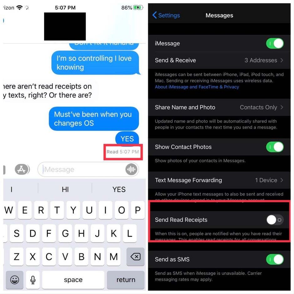 Send Read Receipts can’t be turned off in Messages for some users
