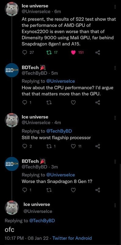 Exynos 2200 may not stand up to the other flagship 2022 chipsets - Leaker dishes out on Samsung's Exynos 2200 with AMD GPU performance, then deletes the tweets