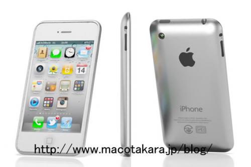 Macotakara mock-up of the next iPhone with aluminum back - The next iPhone could feature aluminum back instead of glass, and have the antenna move in