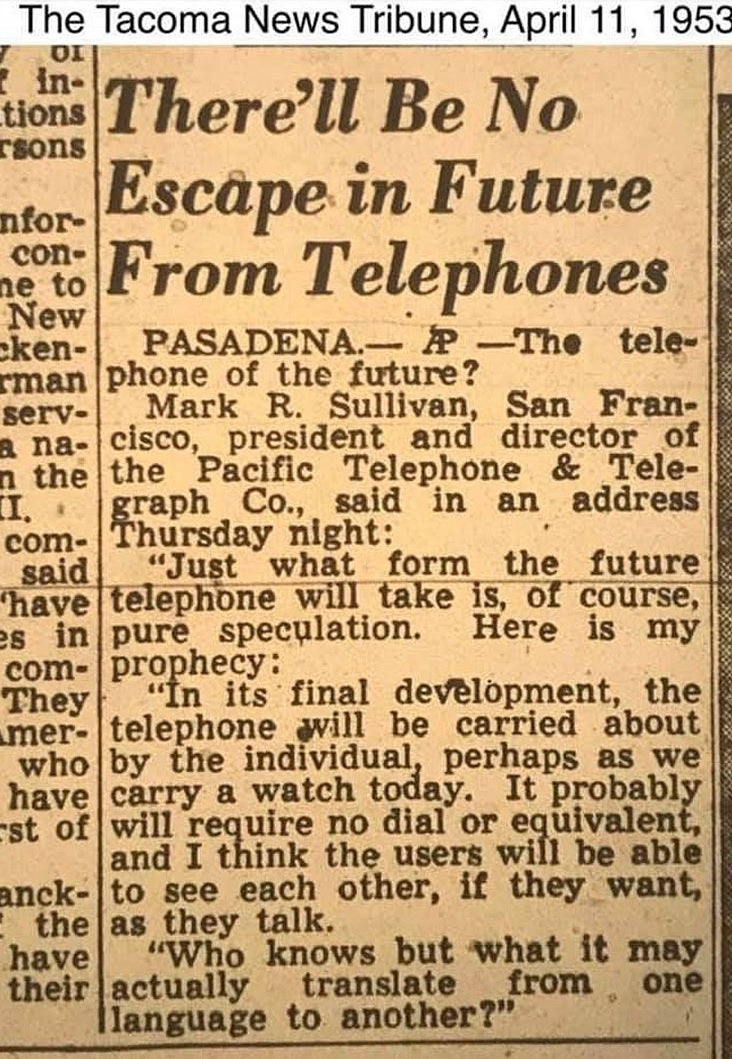 Phone executive Sullivan discusses future smartphone features back in 1953 - Telephone executive predicts the smartphone...in 1953!