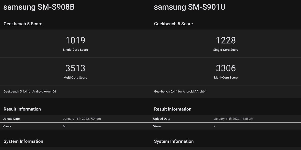 More recent benchmark scores show that the Exynos 2200 might have the edge when it comes to multicore performance - Galaxy S22 series with Exynos chipset starting to pop up at European retailers