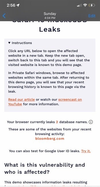 Demo shows how Safari bug can reveal the names of certain websites you've recently visited - Apple is working on a fix to exterminate the iOS 15, iPadOS 15 Safari bug