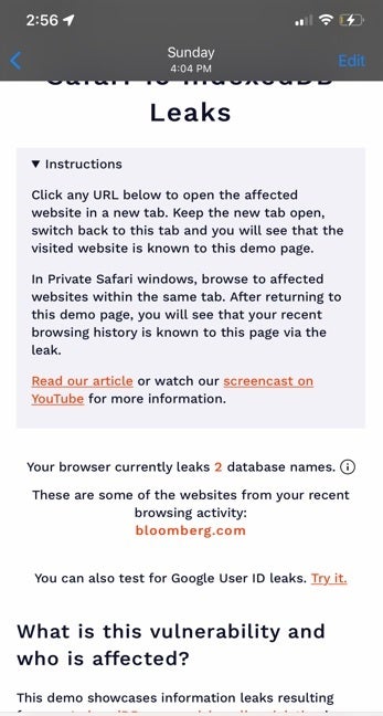 Demo shows how Safari bug can reveal the names of certain websites you&#039;ve recently visited - Apple is working on a fix to exterminate the iOS 15, iPadOS 15 Safari bug