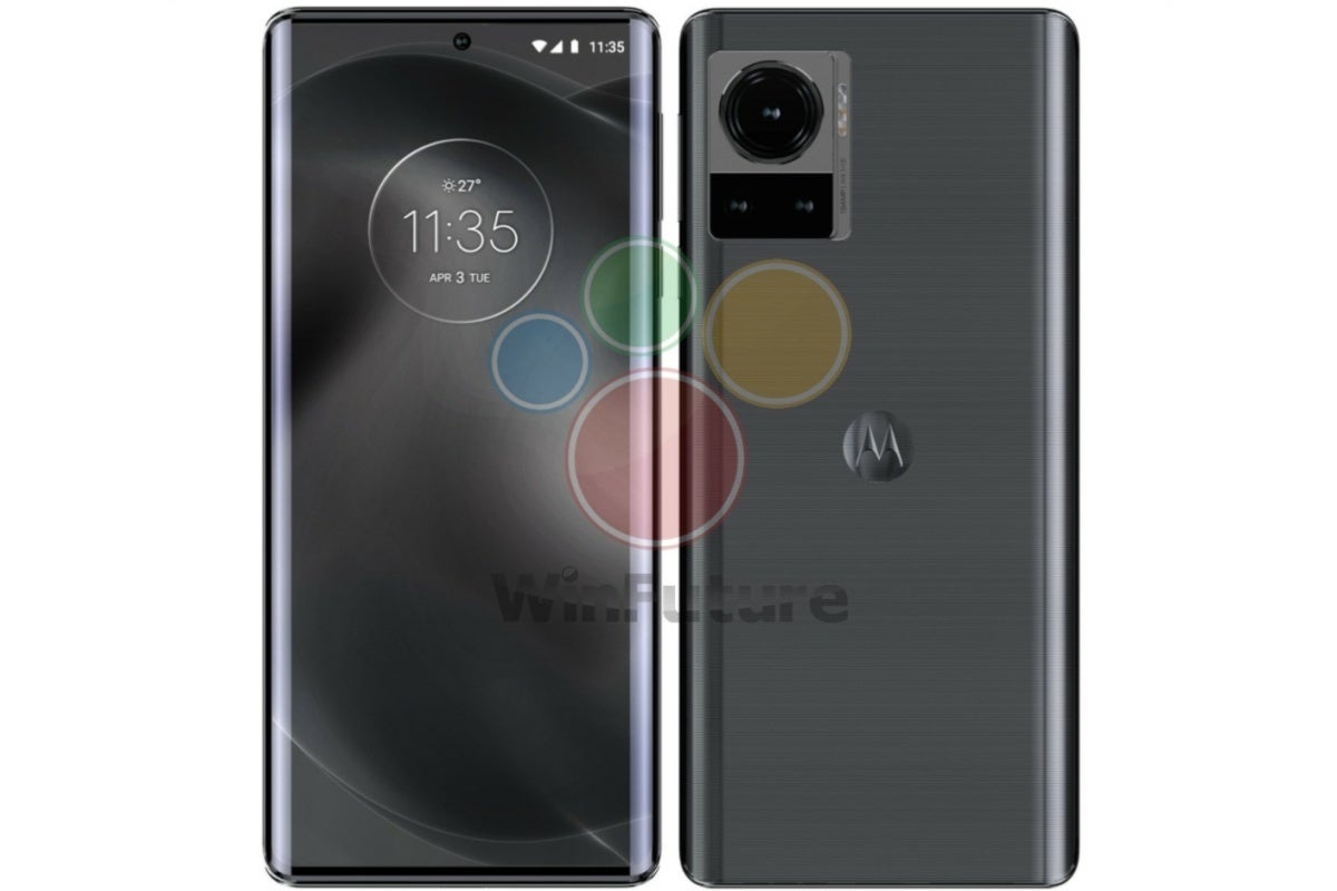 This may or may not be the final design of Motorola' next flagship. - Huge new leak corroborates the insane specs of the curvy Motorola Frontier 22 flagship