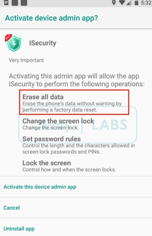 Malware filled app asks for permission to perform a factory reset on a victim's phone - This Android malware will randomly wipe your phone if you let it