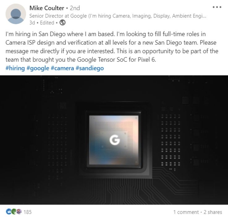 On LinkedIn, Google senior director Mike Coulter reveals that Google is hiring - Google seeks to take the Pixel 7 cameras to a new level with this news