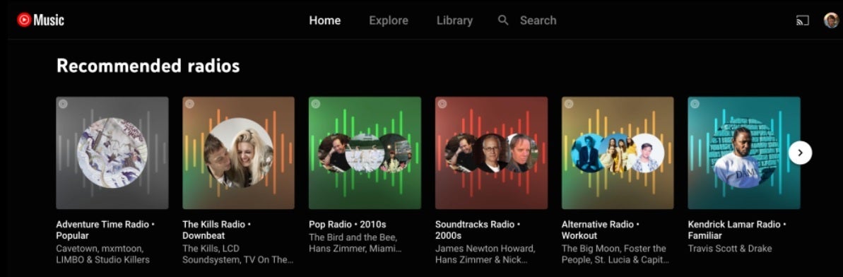 Recommended radios is a new feature for YouTube Music which is rolling out now - New feature begins rolling out for YouTube Music called &quot;Recommended radios&quot;