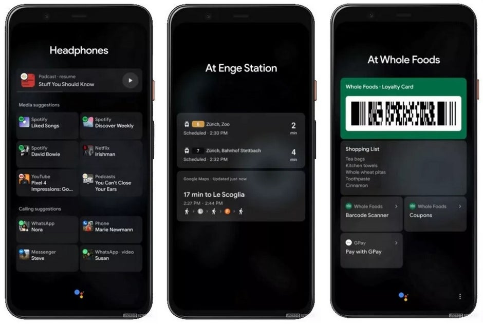 Visiting the grocery store, commuting, and listening to entertainment would have been much easier to do - Google tested a smarter, contextually aware full-page version of &quot;At a Glance&quot; for Android 11