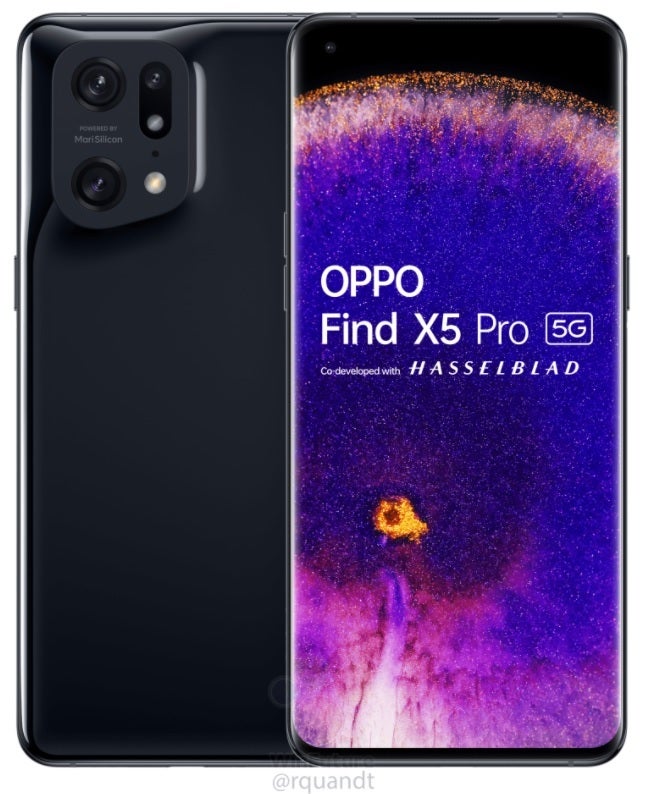 Oppo Find X5 Pro in Ceramic Black - Check out the latest rumored specs and renders for Oppo&#039;s red hot Find X5 Pro 5G