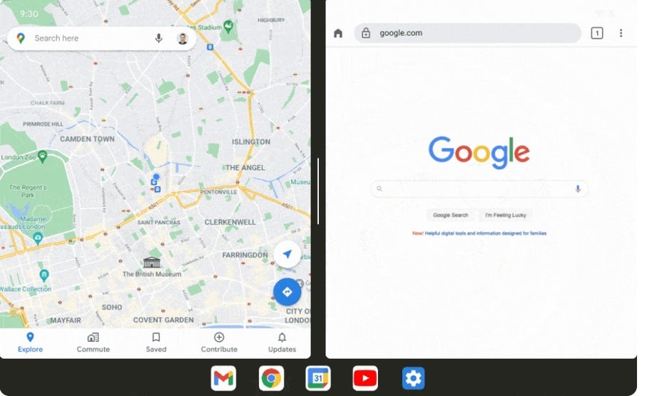 With Android 12L apps can be run in split-screen mode - Google releases third and final beta version of Android 12L