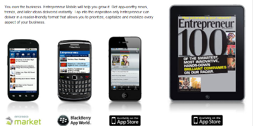 The Entrepreneur app is available for the Apple iPhone and iPad, Android and BlackBerry handsets - Entrepreneur Magazine app can make you the next Trump