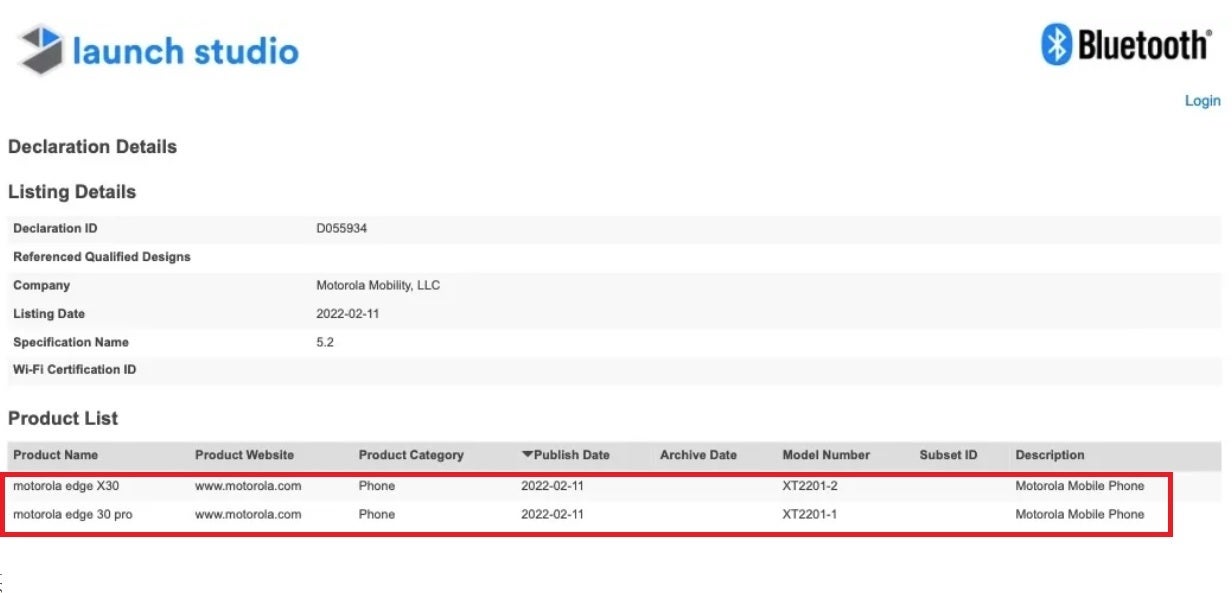 The Bluetooth SIG shows that the Motorola Edge 30 Pro is a rebranded Motorola Edge X30 - Bluetooth SIG reveals that a rumor about the Motorola Edge 30 Pro is true