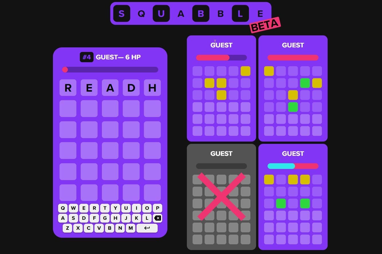 Blitz is where your knees are bruised for the first time - Bored of playing Wordle? You should try Squabble!