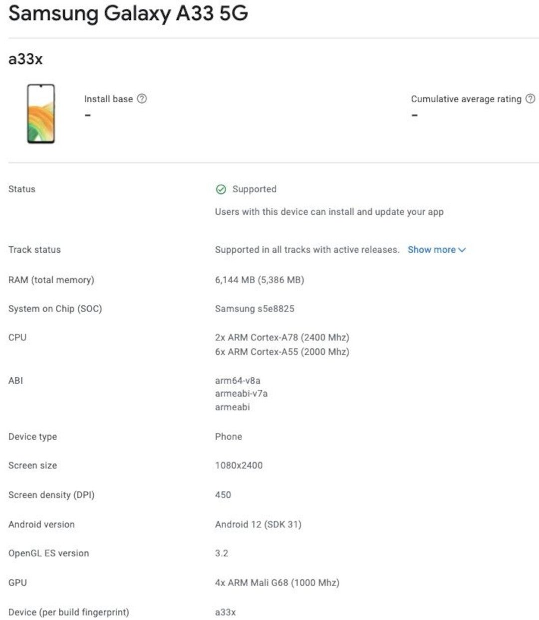 A new listing shows possible chipset and new specs for the upcoming Samsung Galaxy A33 5G