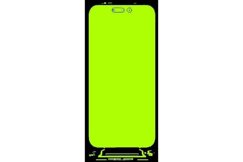 Schematic for iPhone 14 posted on Weibo-Apple may also be sticking to the notch because the iPhone 14 cutout setup is so big