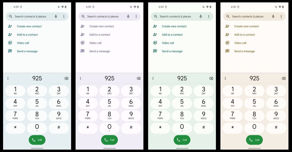 Anda Dialer Material Diperbarui untuk Android 12 dalam Mode Ringan - Pembaruan ke Android 12 Dialer disembunyikan di aplikasi Google Phone