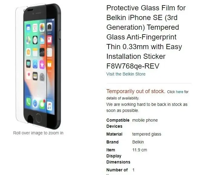 A screen protector, reportedly for the iPhone SE 3, appears online with March 10 release date
