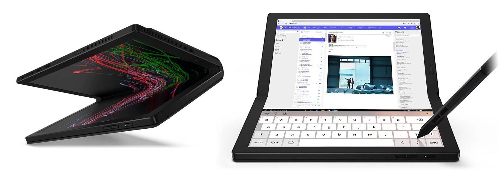 The 2020 Lenovo ThinkPad X1 Fold is the world&#039;s first foldable PC. Will Apple&#039;s device look like this? - Apple&#039;s making a folding laptop: Is the curse about to be broken?