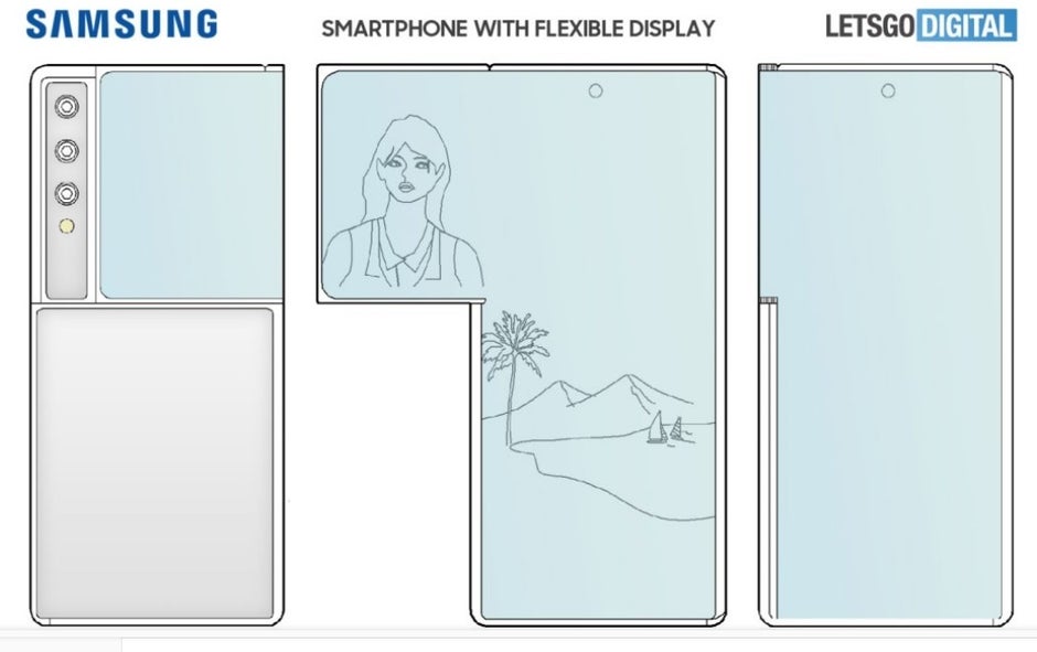This image should help you understand how the device folds - Samsung applies for patent on new Galaxy Z device with side-folding screen