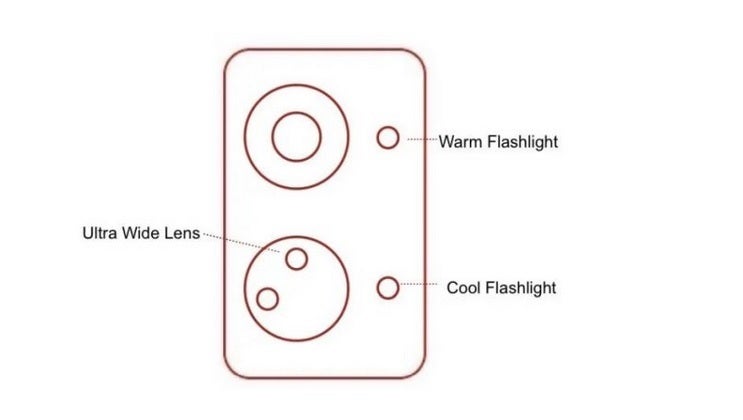 Sketch shows two flashlights on the back of the OnePlus Nord 2T - Sketch reveals two separate flashlights on the back of the OnePlus Nord 2T 5G