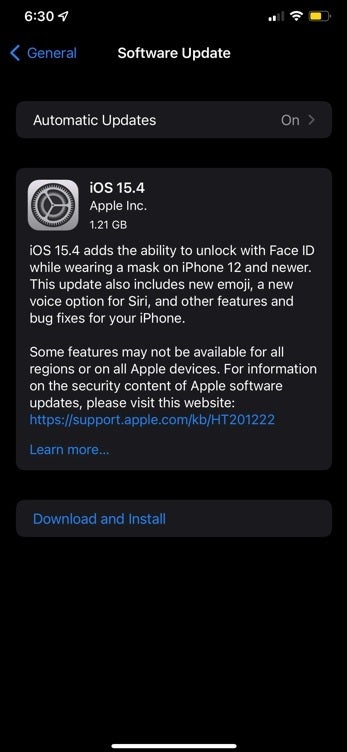Apple releases iOS 15.4 allowing you to use FaceTime while wearing a mask - Apple releases the last big iOS update before iOS 16 arrives