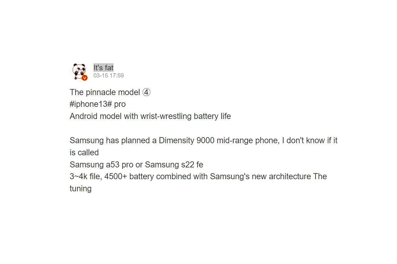 Samsung&#039;s next upper mid-range phone could be powered by the&amp;nbsp;Dimensity 9000 - The Galaxy S22 FE could include a chip surprise