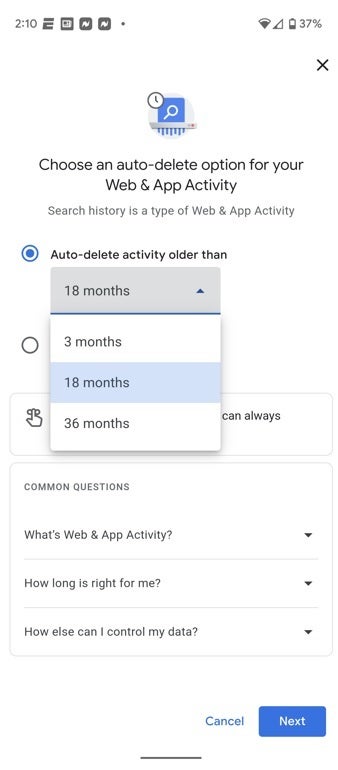 Android and iOS users can automatically delete search history going back 3, 18, or 36 months - Why did Google wait 8 months to add a new Search feature to Android after iOS got it first?