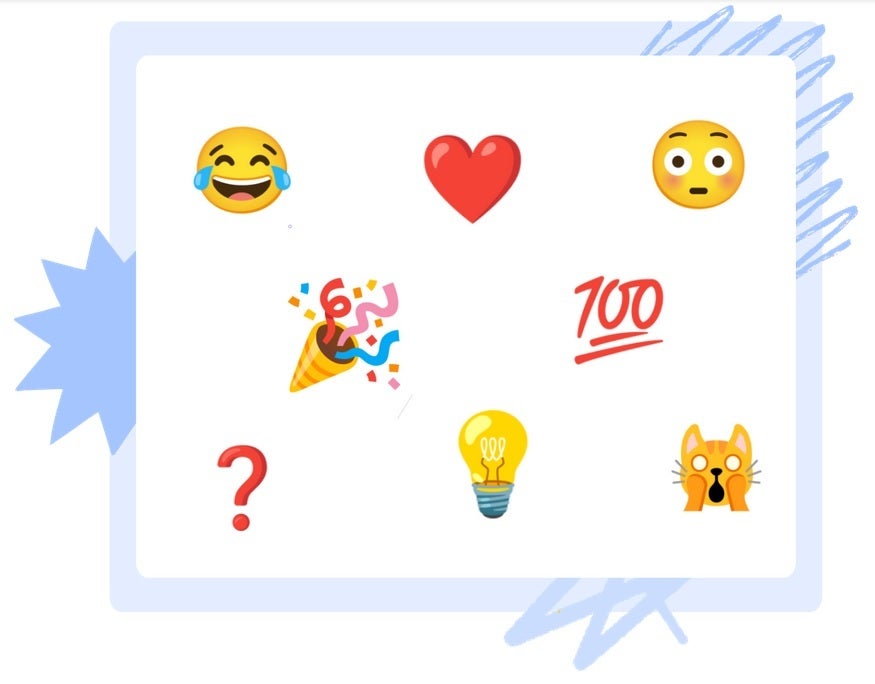 Reactions that can be used during a test Google is running for YouTube reactions - Google tests the sharing of emoji reactions at specific spots on YouTube videos